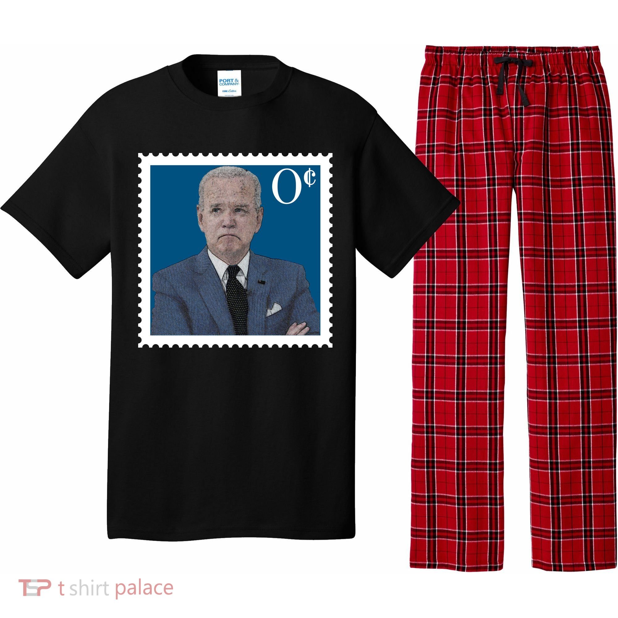 Joe Biden Zero Cents Stamp 0 Funny Worthless President Pajama Set