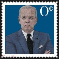 Joe Biden Zero Cents Stamp 0 Funny Worthless President Women's Hoodie thumb 2