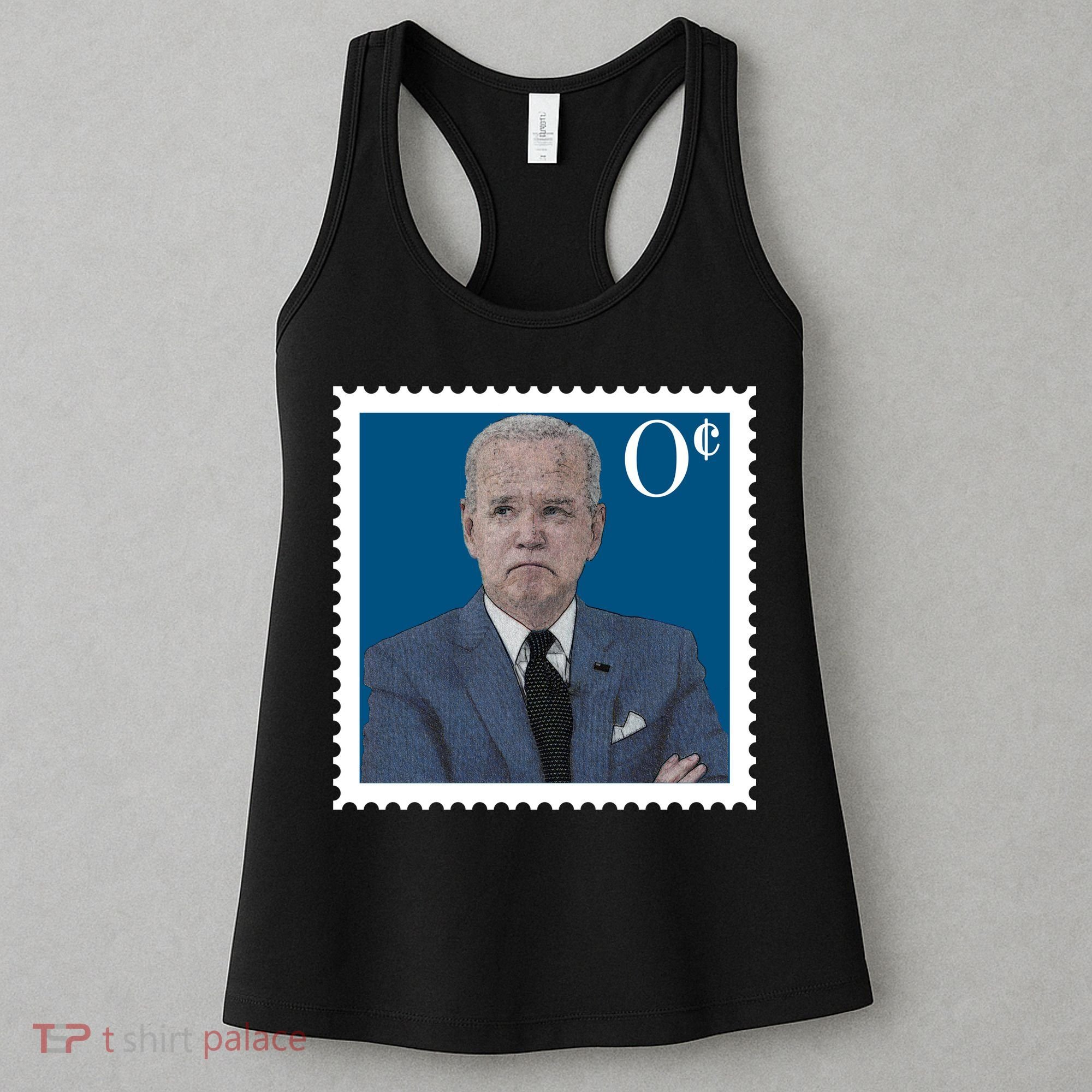 Joe Biden Zero Cents Stamp 0 Funny Worthless President Women's Tank Top