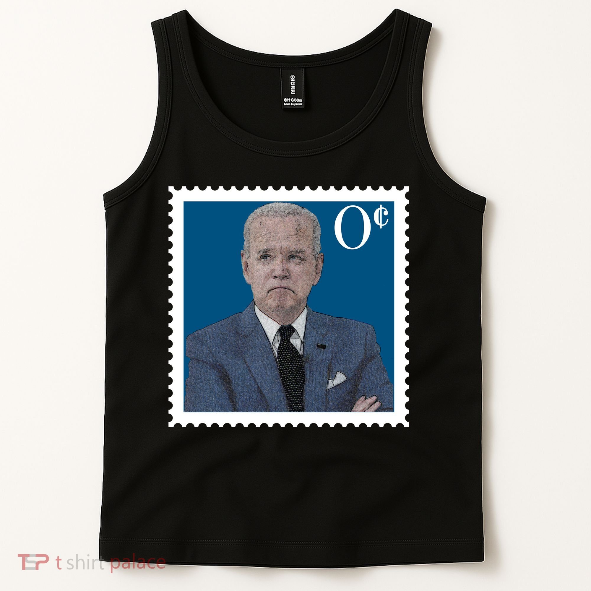 Joe Biden Zero Cents Stamp 0 Funny Worthless President Tank Top