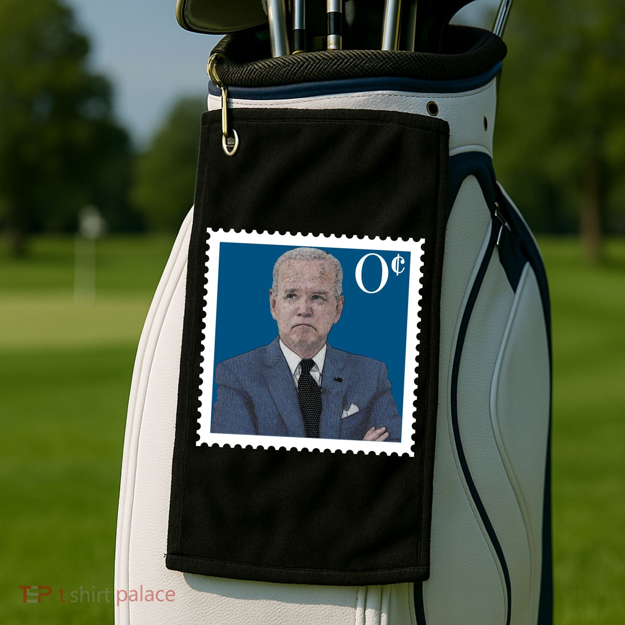 Joe Biden Zero Cents Stamp 0 Funny Worthless President Golf Towel