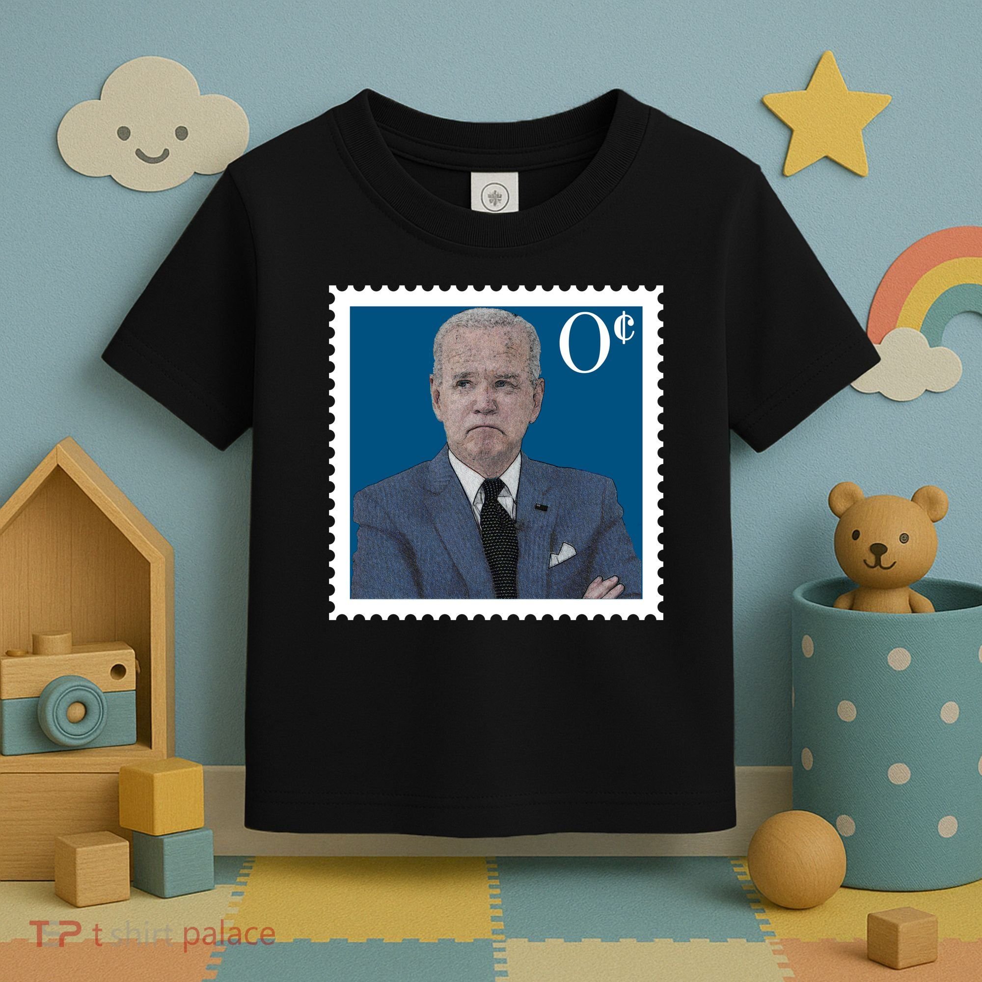 Joe Biden Zero Cents Stamp 0 Funny Worthless President Toddler T-Shirt