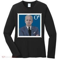 Joe Biden Zero Cents Stamp 0 Funny Worthless President Women's Long Sleeve Shirt thumb 0