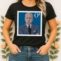 Joe Biden Zero Cents Stamp 0 Funny Worthless President Women's T-Shirt thumb 2