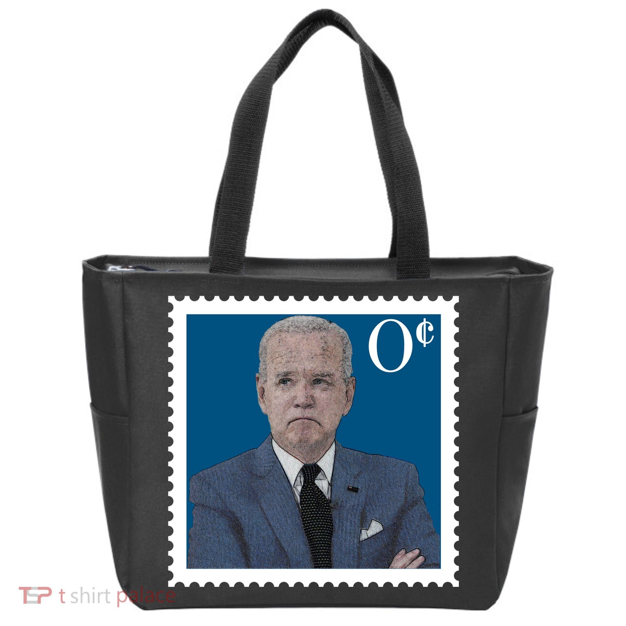 Joe Biden Zero Cents Stamp 0 Funny Worthless President Tote Bag