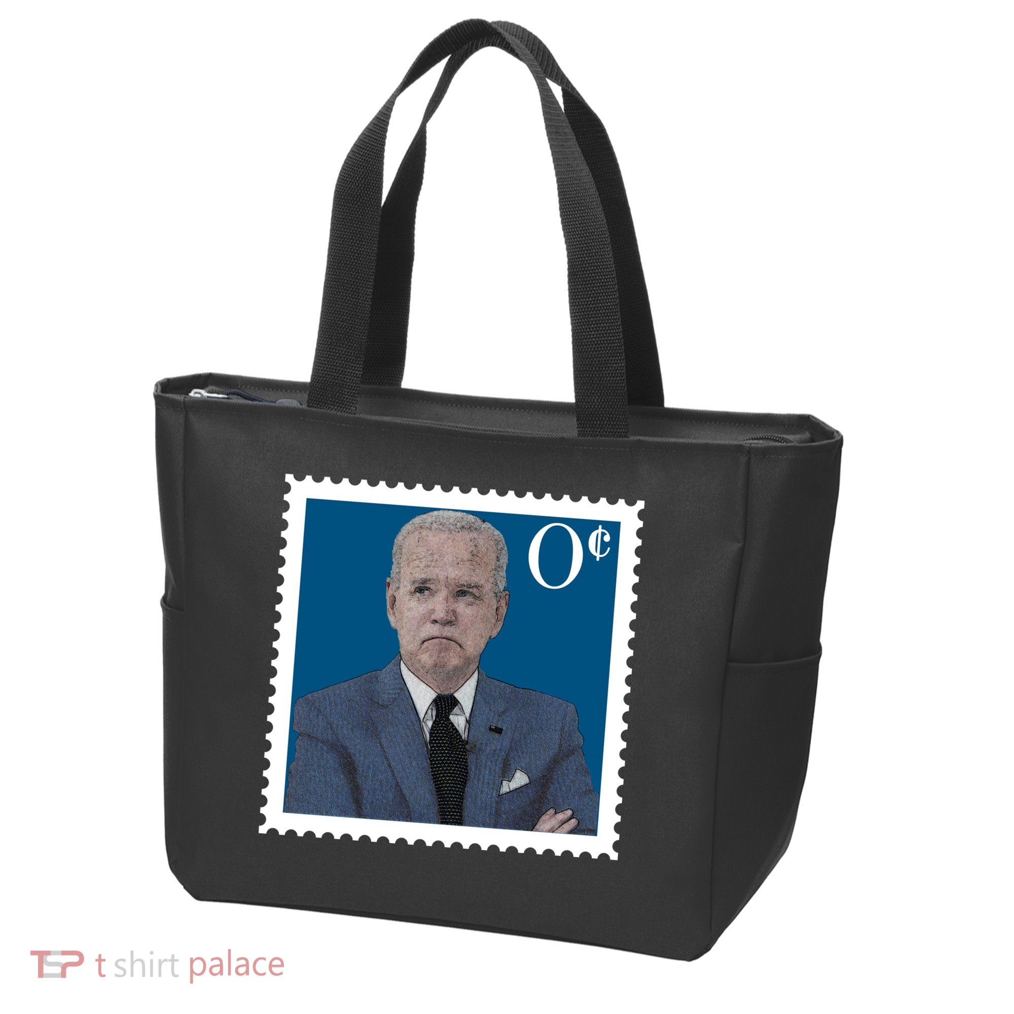 Joe Biden Zero Cents Stamp 0 Funny Worthless President Tote Bag