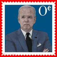 Joe Biden Zero Cents Stamp 0 Funny Worthless President Santa Hat thumb 1