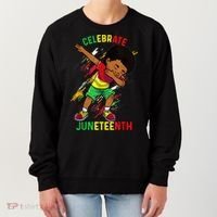 Juneteenth Celebrate 1865 King Dabbing Black African Boys Women's Sweatshirt thumb 0