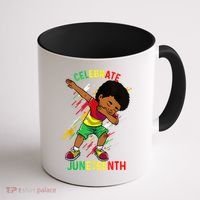 Juneteenth Celebrate 1865 King Dabbing Black African Boys Coffee Mug thumb 1