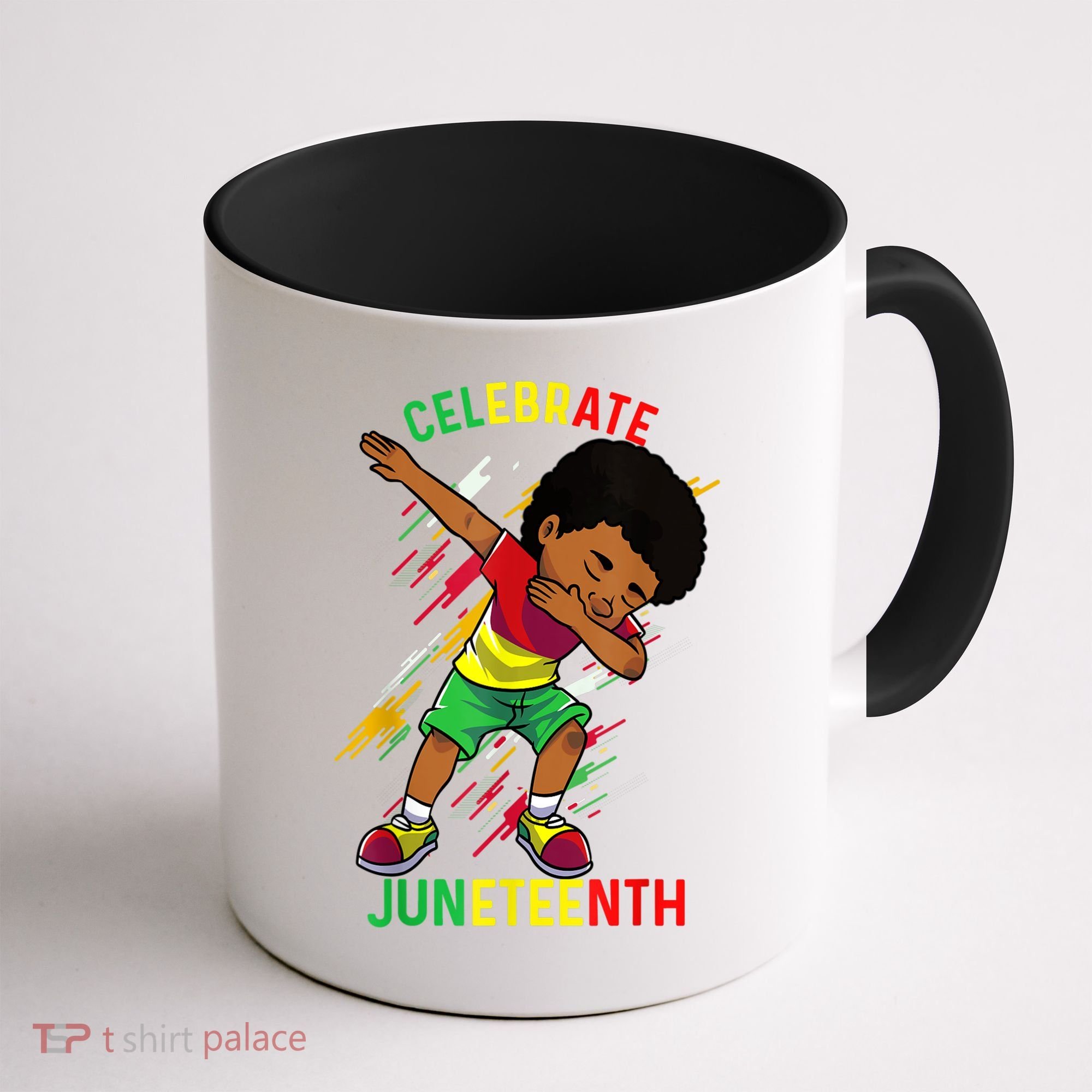 Juneteenth Celebrate 1865 King Dabbing Black African Boys Coffee Mug