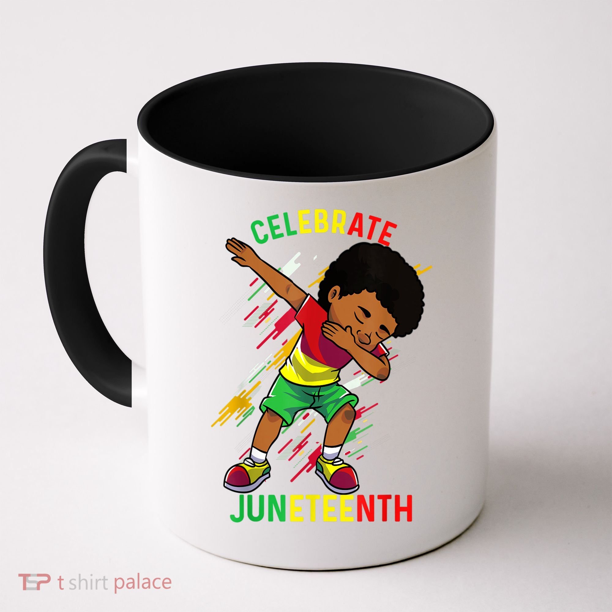 Juneteenth Celebrate 1865 King Dabbing Black African Boys Coffee Mug