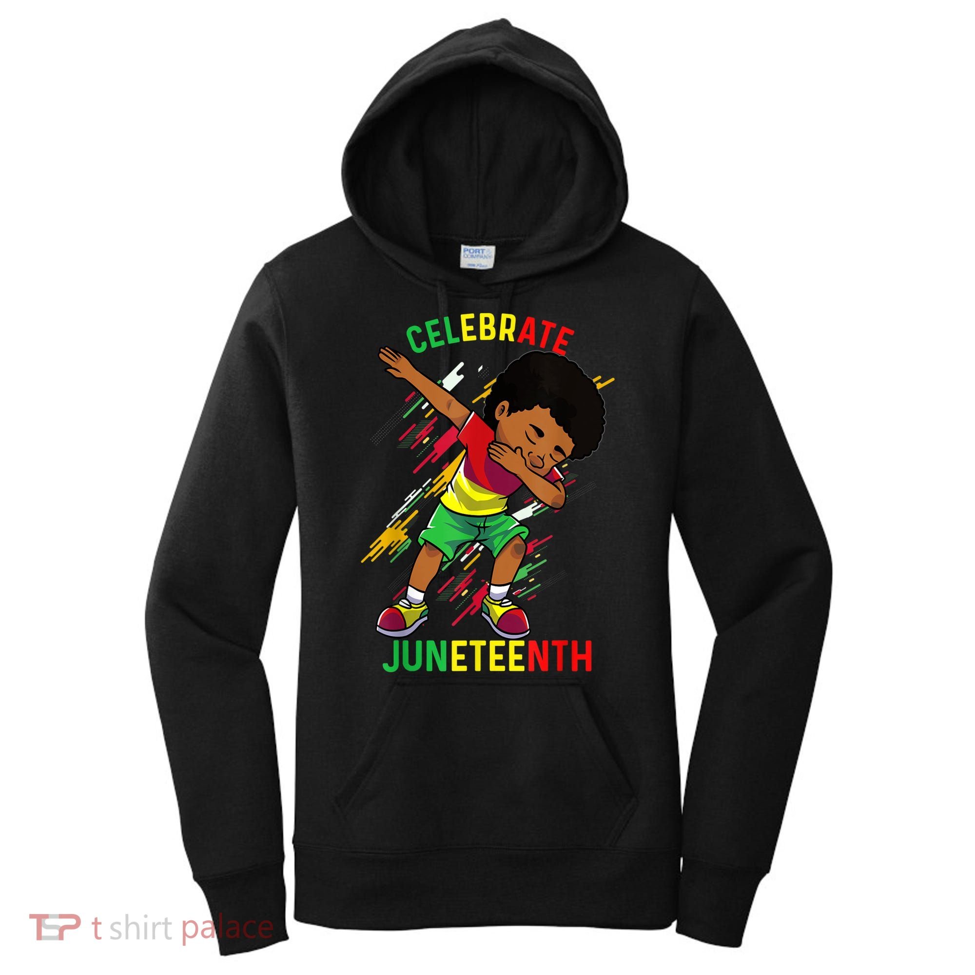 Juneteenth Celebrate 1865 King Dabbing Black African Boys Women's Hoodie