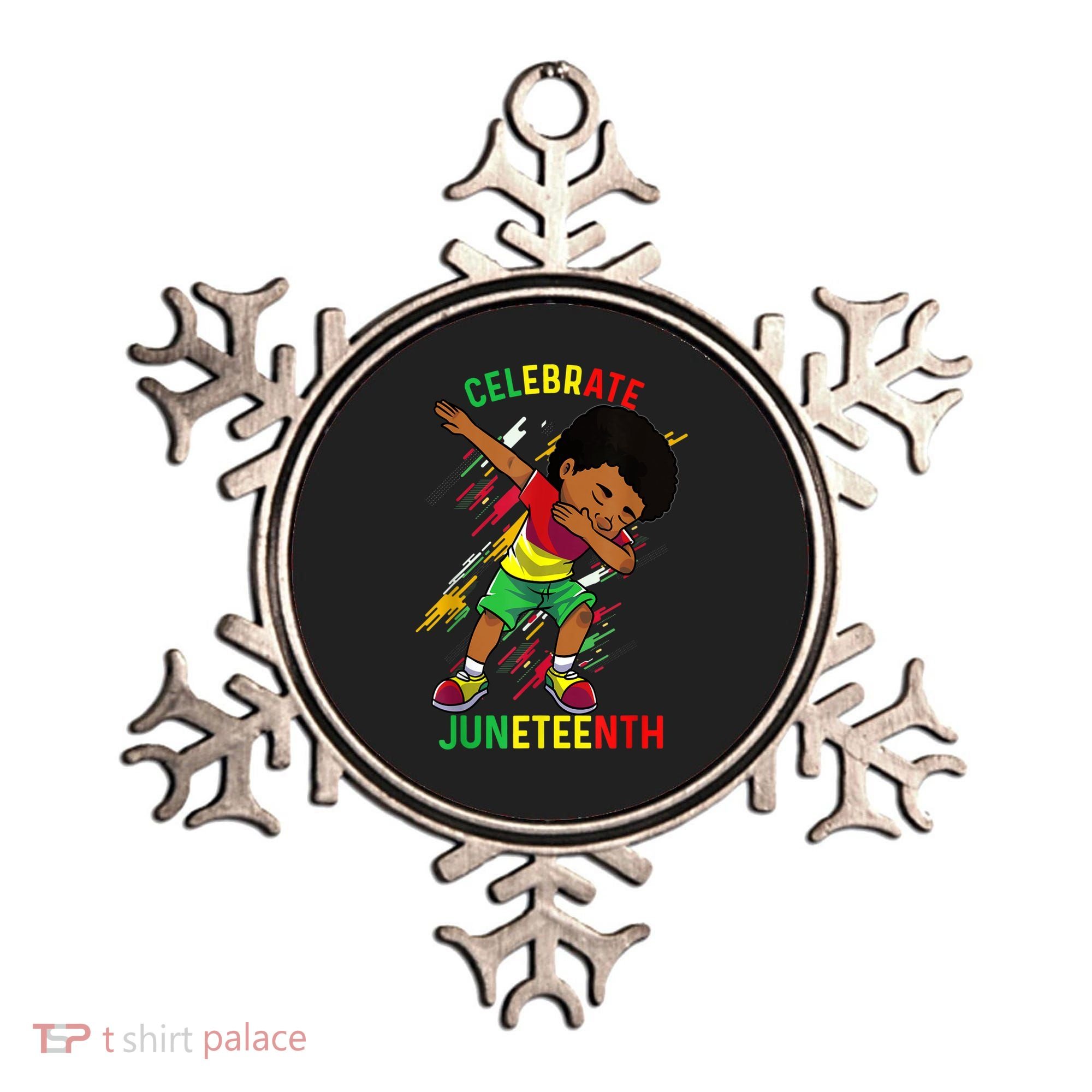 Juneteenth Celebrate 1865 King Dabbing Black African Boys Ornament