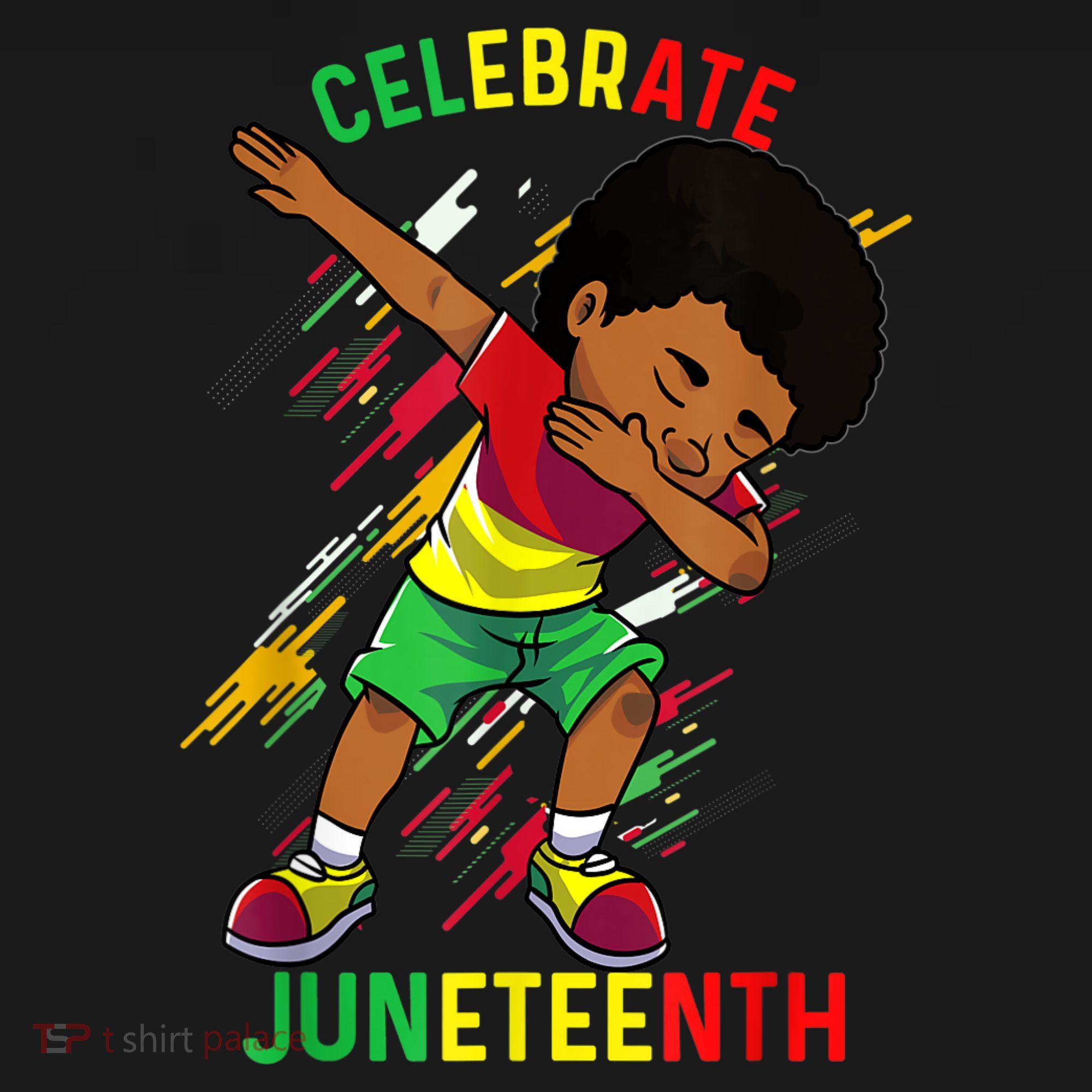 Juneteenth Celebrate 1865 King Dabbing Black African Boys Women's Tank Top