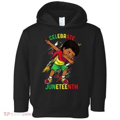 Juneteenth Celebrate 1865 King Dabbing Black African Boys Toddler Hoodie