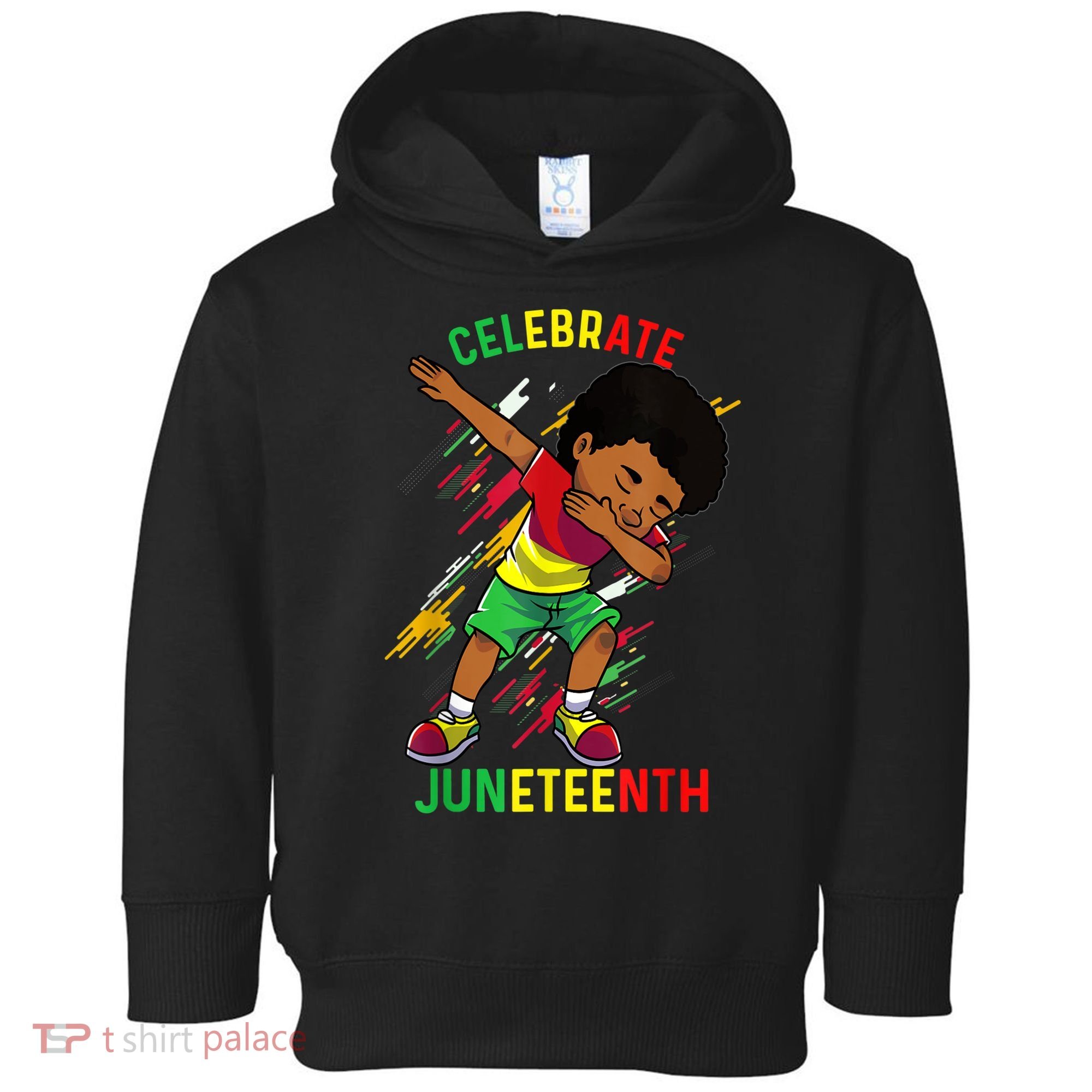 Juneteenth Celebrate 1865 King Dabbing Black African Boys Toddler Hoodie