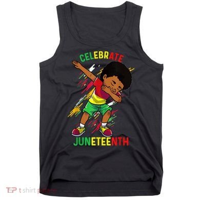 Juneteenth Celebrate 1865 King Dabbing Black African Boys Tank Top