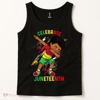 Juneteenth Celebrate 1865 King Dabbing Black African Boys Tank Top thumb 2