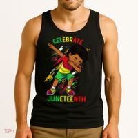 Juneteenth Celebrate 1865 King Dabbing Black African Boys Tank Top thumb 3