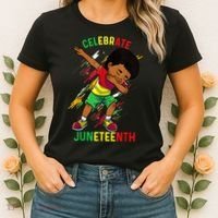Juneteenth Celebrate 1865 King Dabbing Black African Boys Women's T-Shirt thumb 2