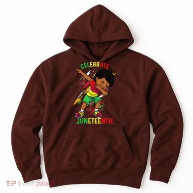 Juneteenth Celebrate 1865 King Dabbing Black African Boys Hoodie