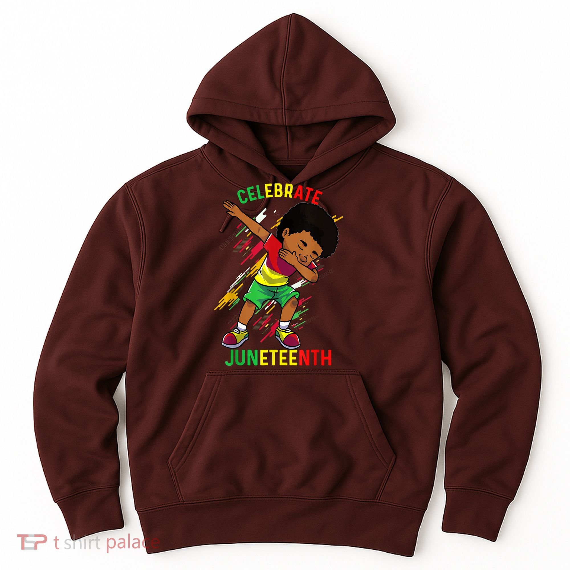 Juneteenth Celebrate 1865 King Dabbing Black African Boys Hoodie