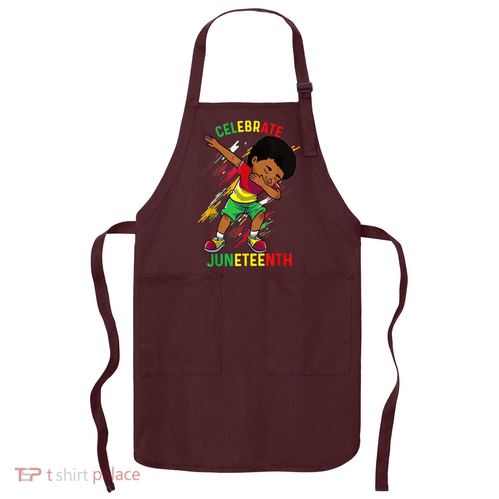 Juneteenth Celebrate 1865 King Dabbing Black African Boys Apron