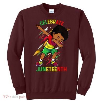 Juneteenth Celebrate 1865 King Dabbing Black African Boys Sweatshirt