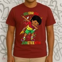 Juneteenth Celebrate 1865 King Dabbing Black African Boys T-Shirt thumb 3