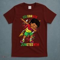 Juneteenth Celebrate 1865 King Dabbing Black African Boys T-Shirt thumb 5
