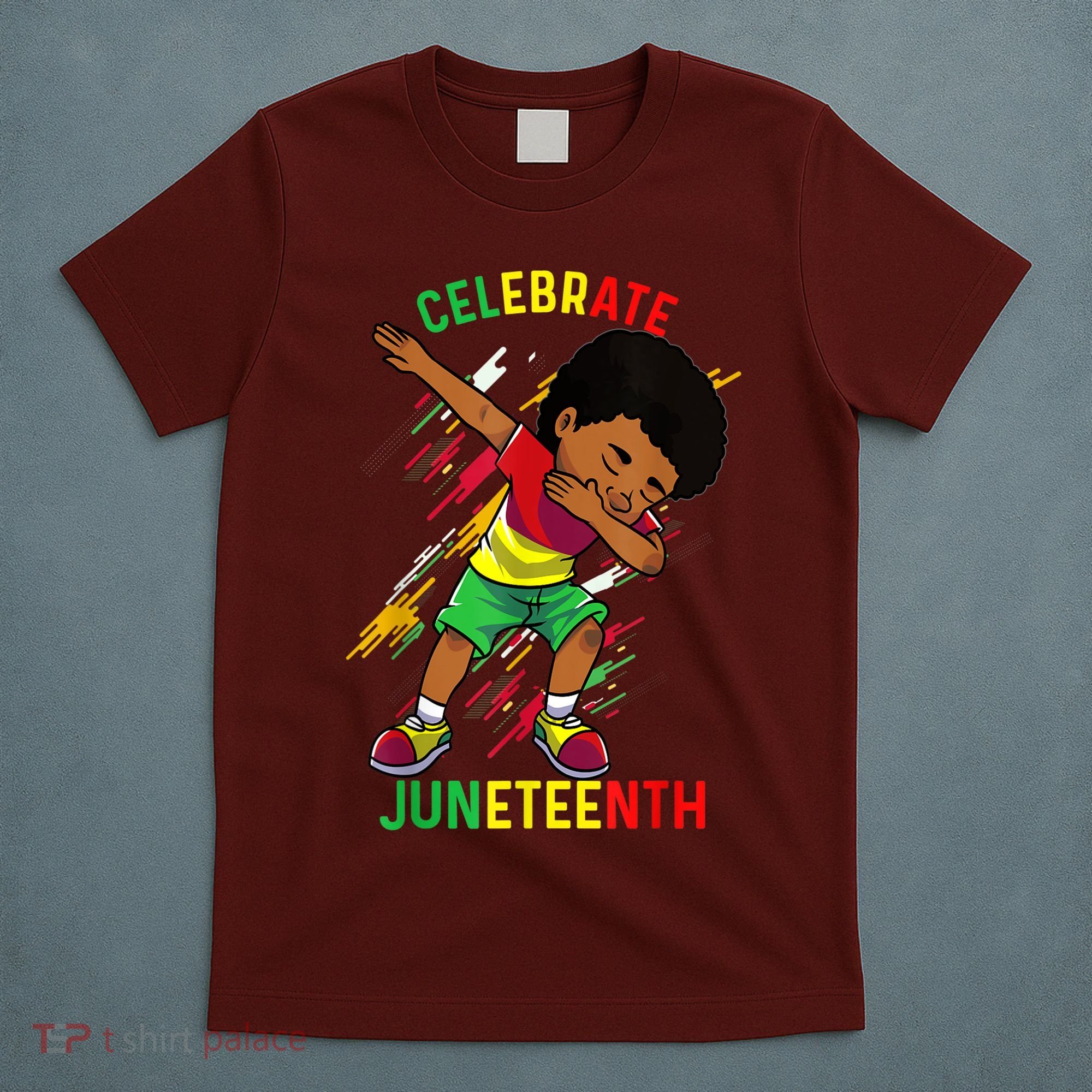 Juneteenth Celebrate 1865 King Dabbing Black African Boys T-Shirt