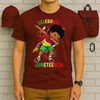 Juneteenth Celebrate 1865 King Dabbing Black African Boys T-Shirt thumb 6