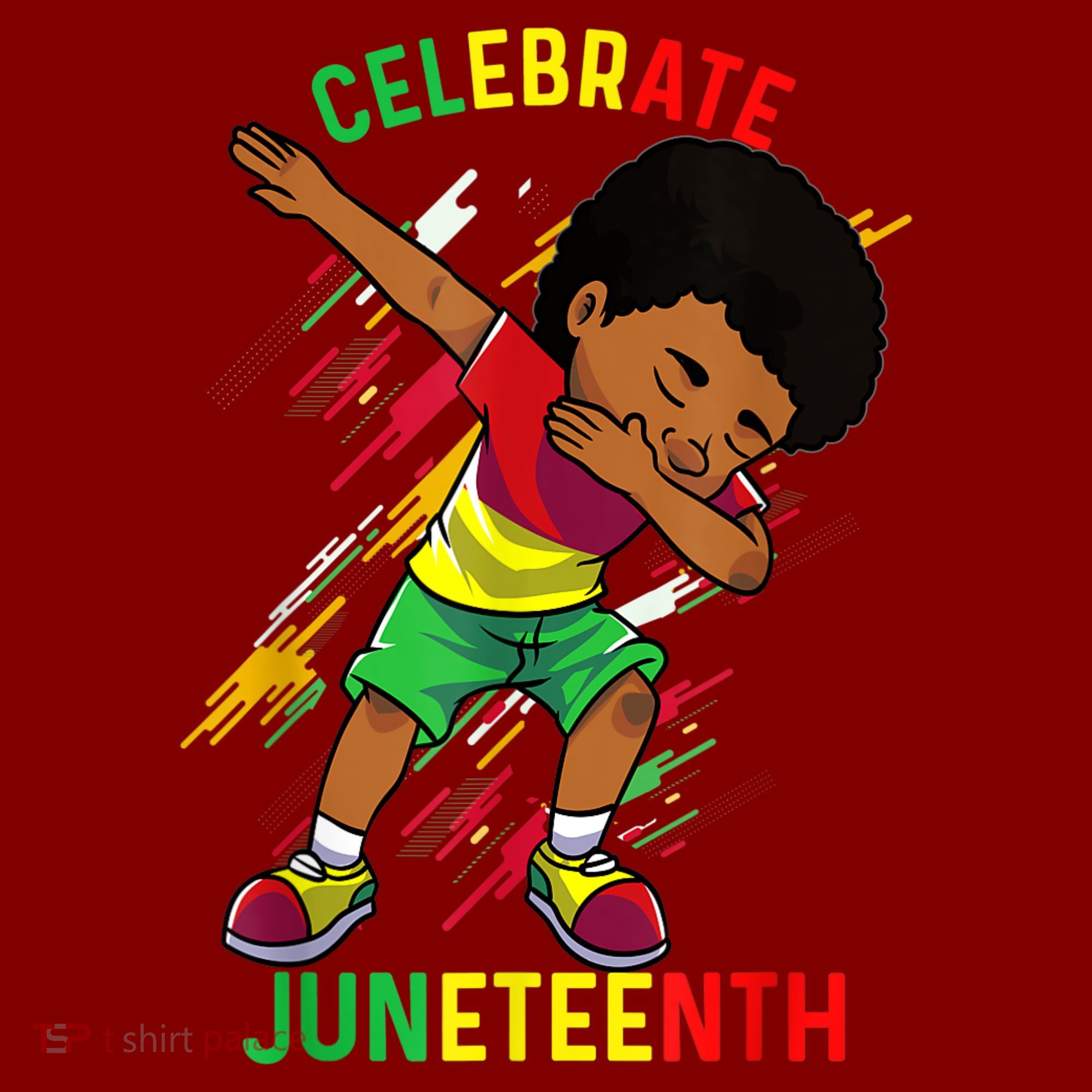 Juneteenth Celebrate 1865 King Dabbing Black African Boys Mousepad