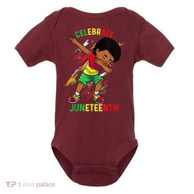 Juneteenth Celebrate 1865 King Dabbing Black African Boys Baby Bodysuit
