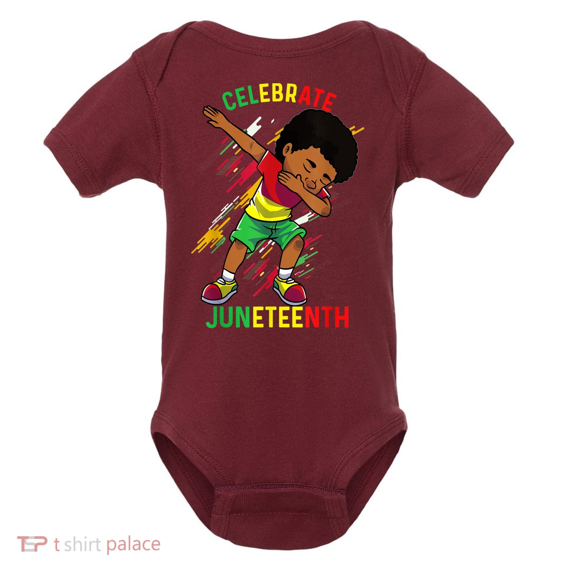 Juneteenth Celebrate 1865 King Dabbing Black African Boys Baby Bodysuit