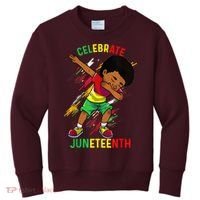 Juneteenth Celebrate 1865 King Dabbing Black African Boys Kids Sweatshirt thumb 0
