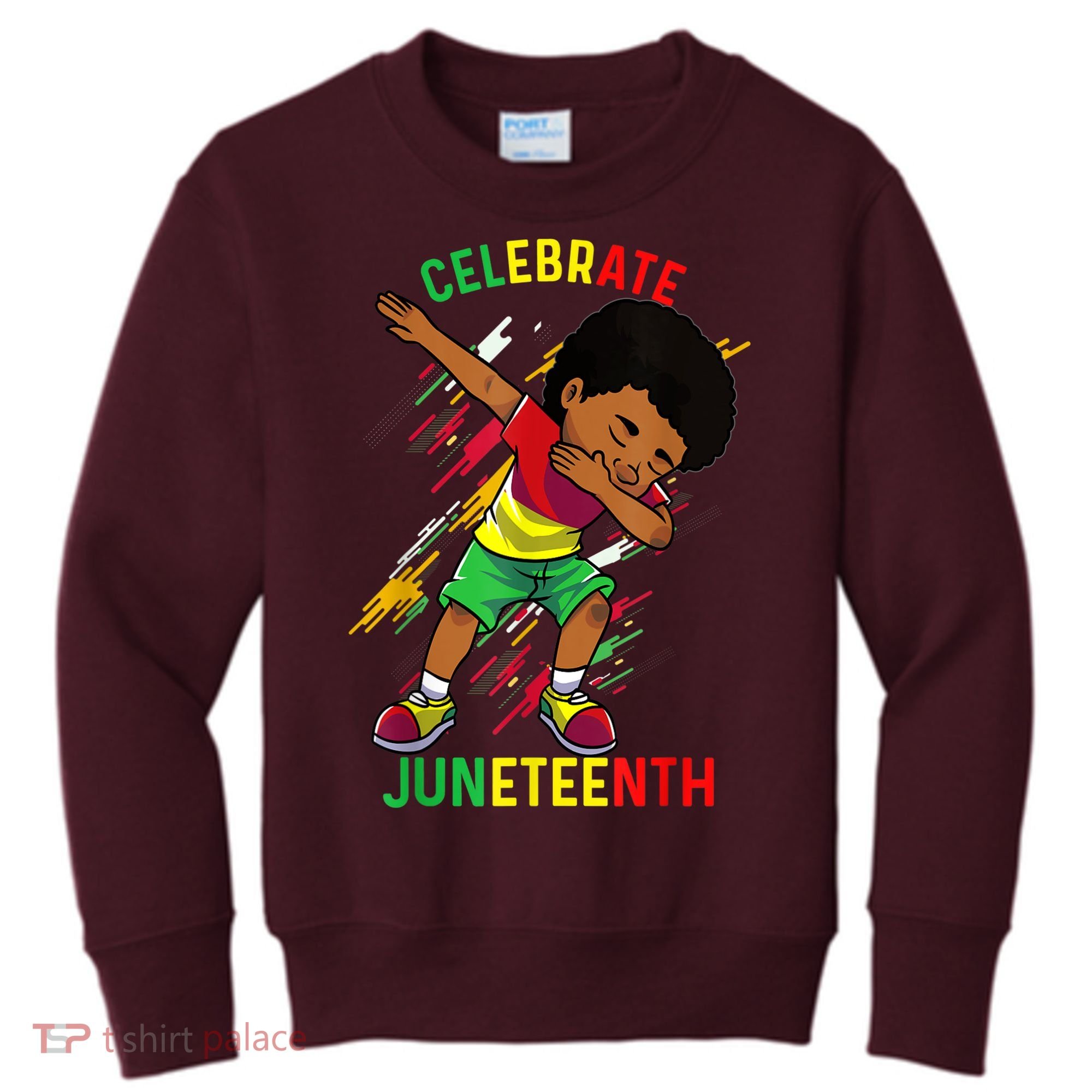 Juneteenth Celebrate 1865 King Dabbing Black African Boys Kids Sweatshirt