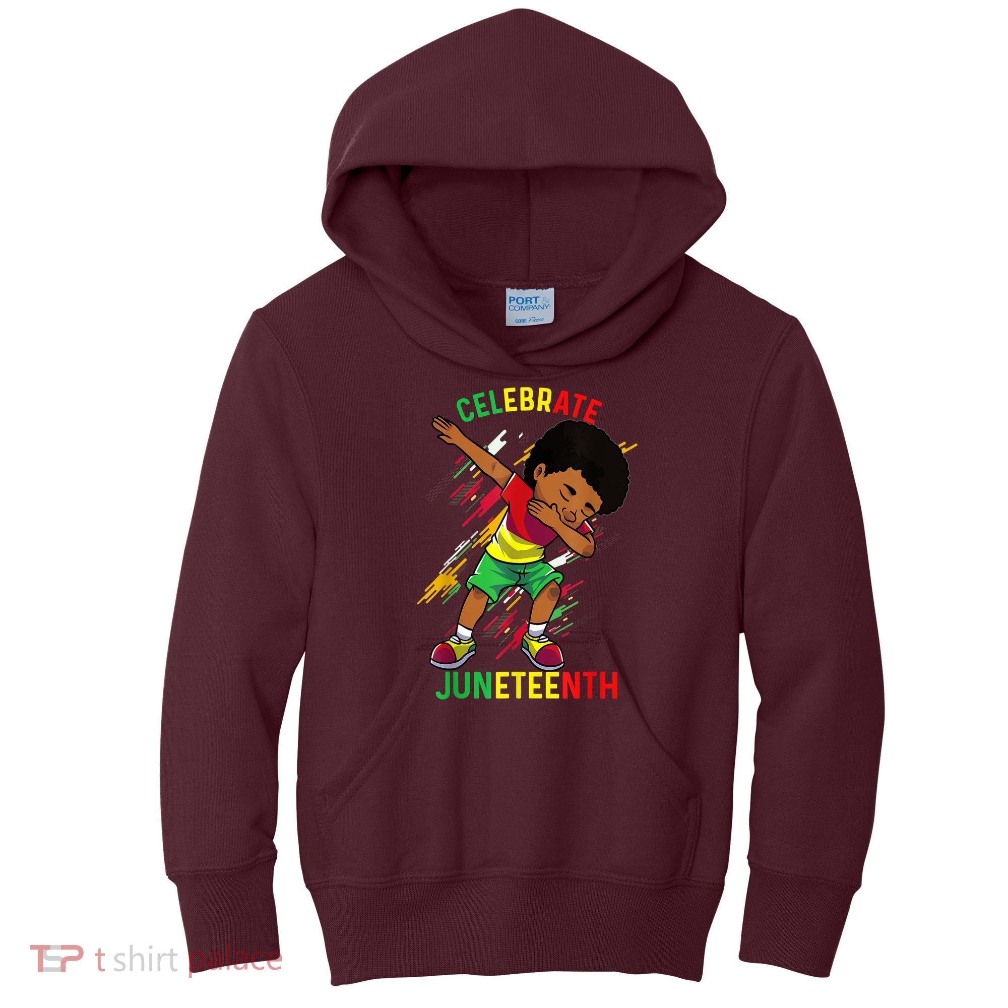 Juneteenth Celebrate 1865 King Dabbing Black African Boys Kids Hoodie