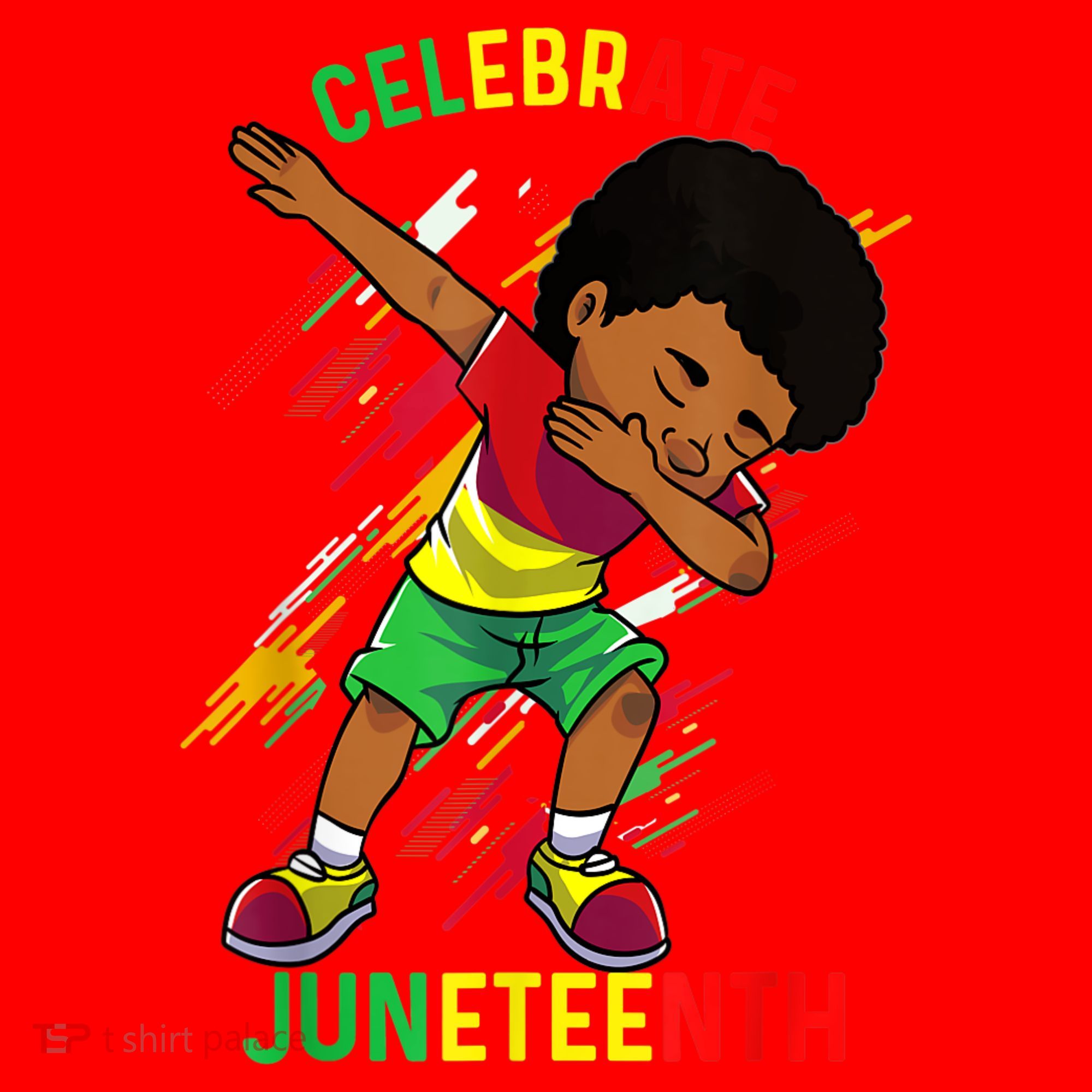 Juneteenth Celebrate 1865 King Dabbing Black African Boys Santa Hat