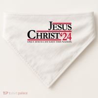 Jesus Christ 2024 Only Jesus Can Save This Nation USA-Made Doggie Bandana thumb 0