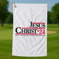Jesus Christ 2024 Only Jesus Can Save This Nation Golf Towel thumb 1