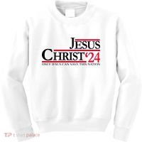 Jesus Christ 2024 Only Jesus Can Save This Nation Kids Sweatshirt thumb 0