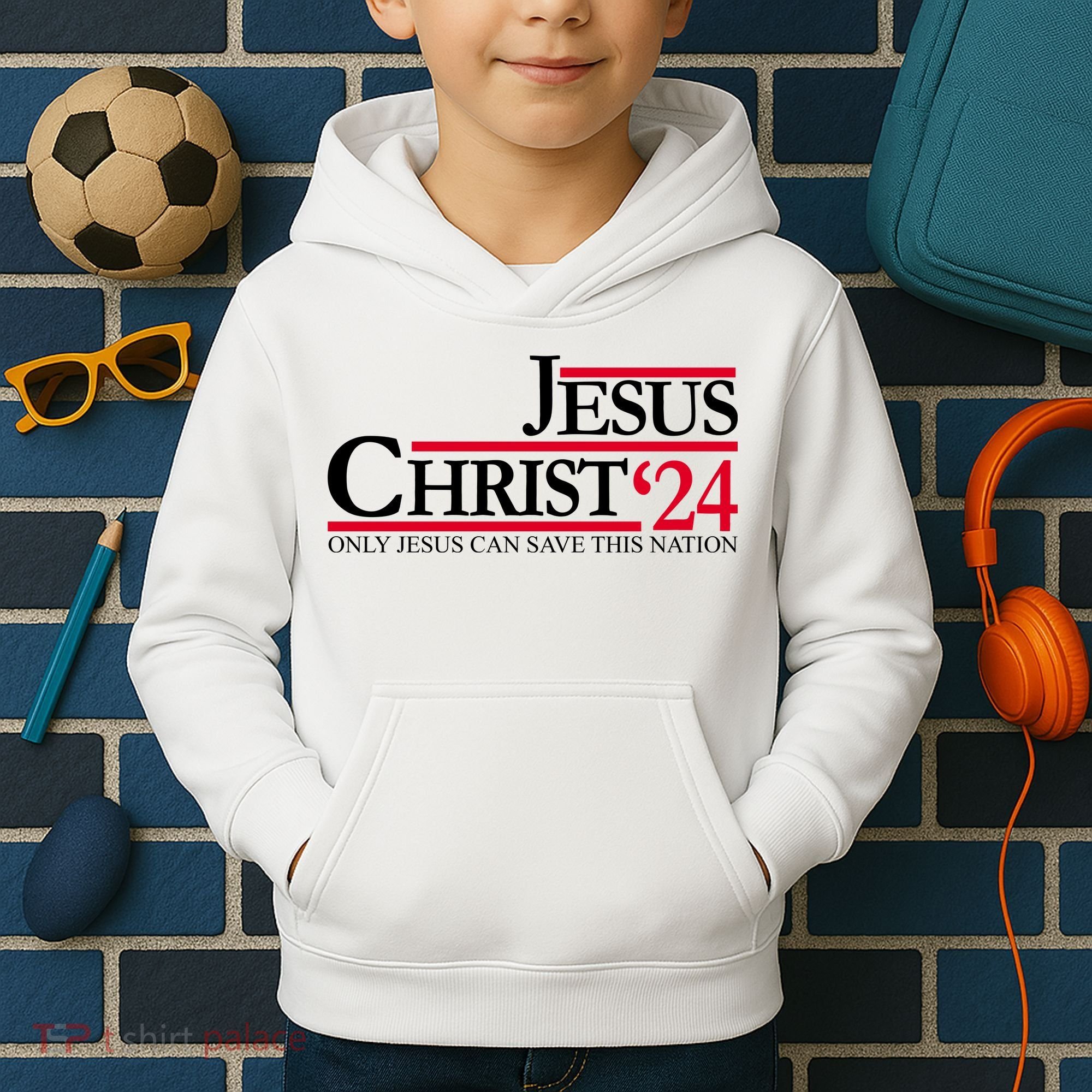 Jesus Christ 2024 Only Jesus Can Save This Nation Kids Hoodie