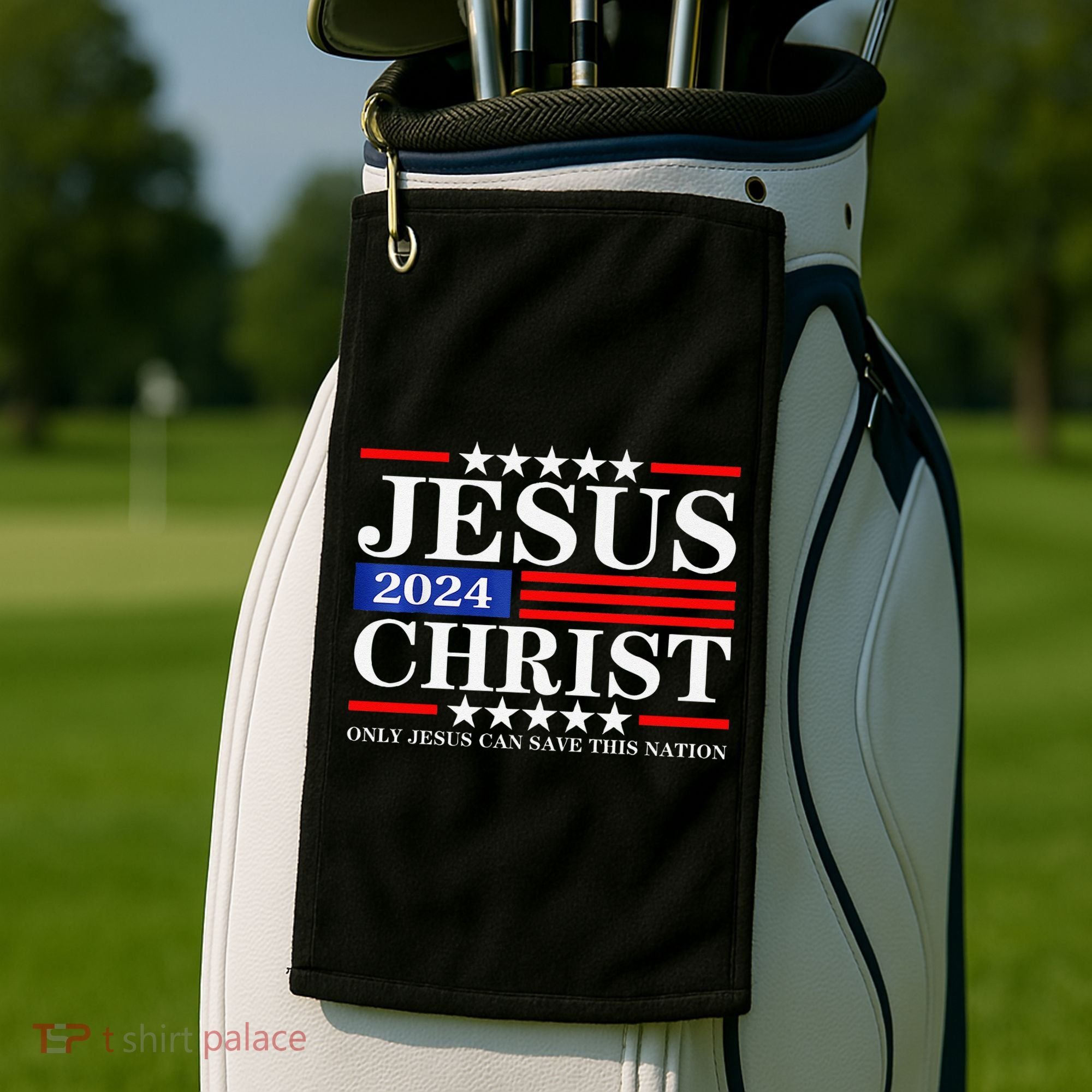 Jesus Christ 2024 Only Jesus Can Save This Nation Premium Golf Towel