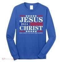 Jesus Christ 2024 Only Jesus Can Save This Nation Premium Long Sleeve Shirt thumb 0