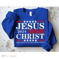 Jesus Christ 2024 Only Jesus Can Save This Nation Premium Sweatshirt thumb 2