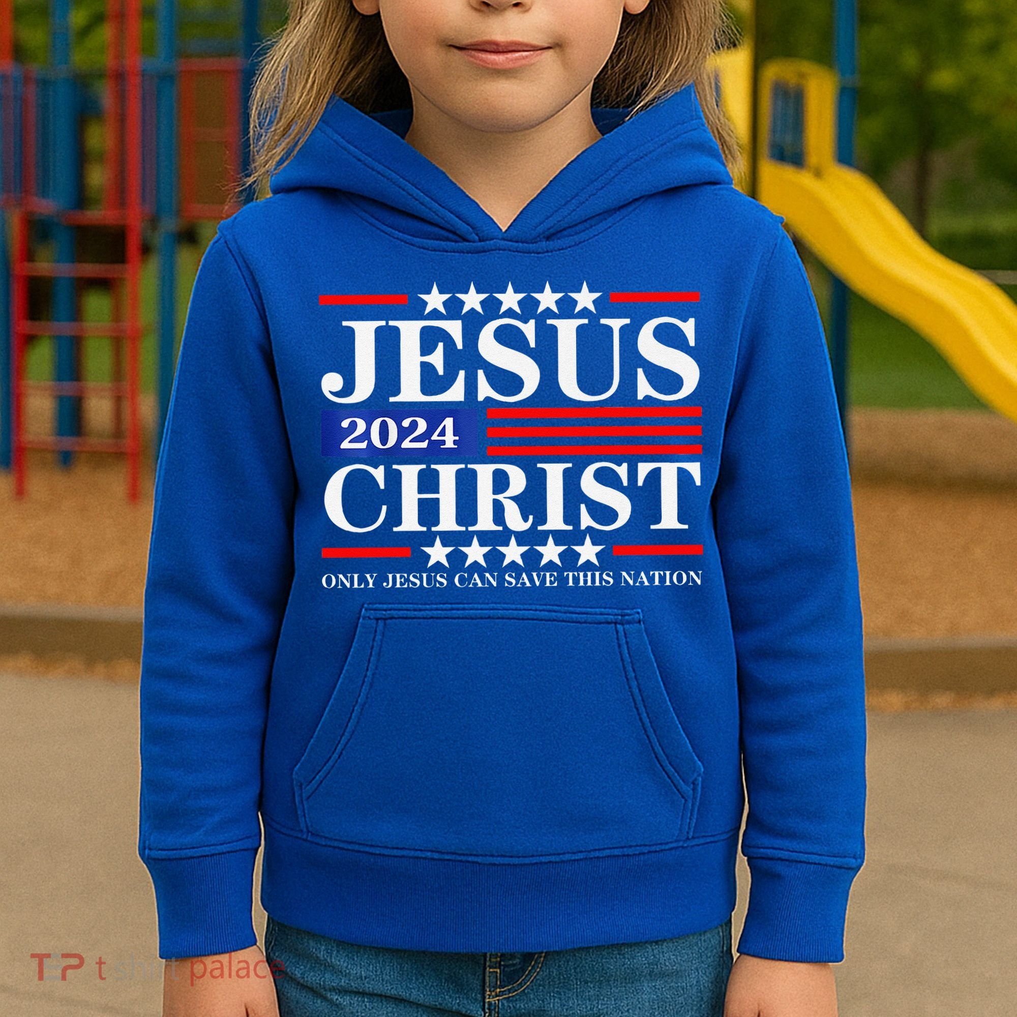 Jesus Christ 2024 Only Jesus Can Save This Nation Premium Kids Hoodie