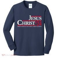 Jesus Christ 24 Only Jesus Can Save This Nation Kids Long Sleeve Shirt thumb 0