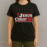 Jesus Christ 2025 Only Jesus Can Save This Nation Christian Catholic T-Shirt thumb 4