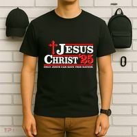 Jesus Christ 2025 Only Jesus Can Save This Nation Christian Catholic T-Shirt thumb 6